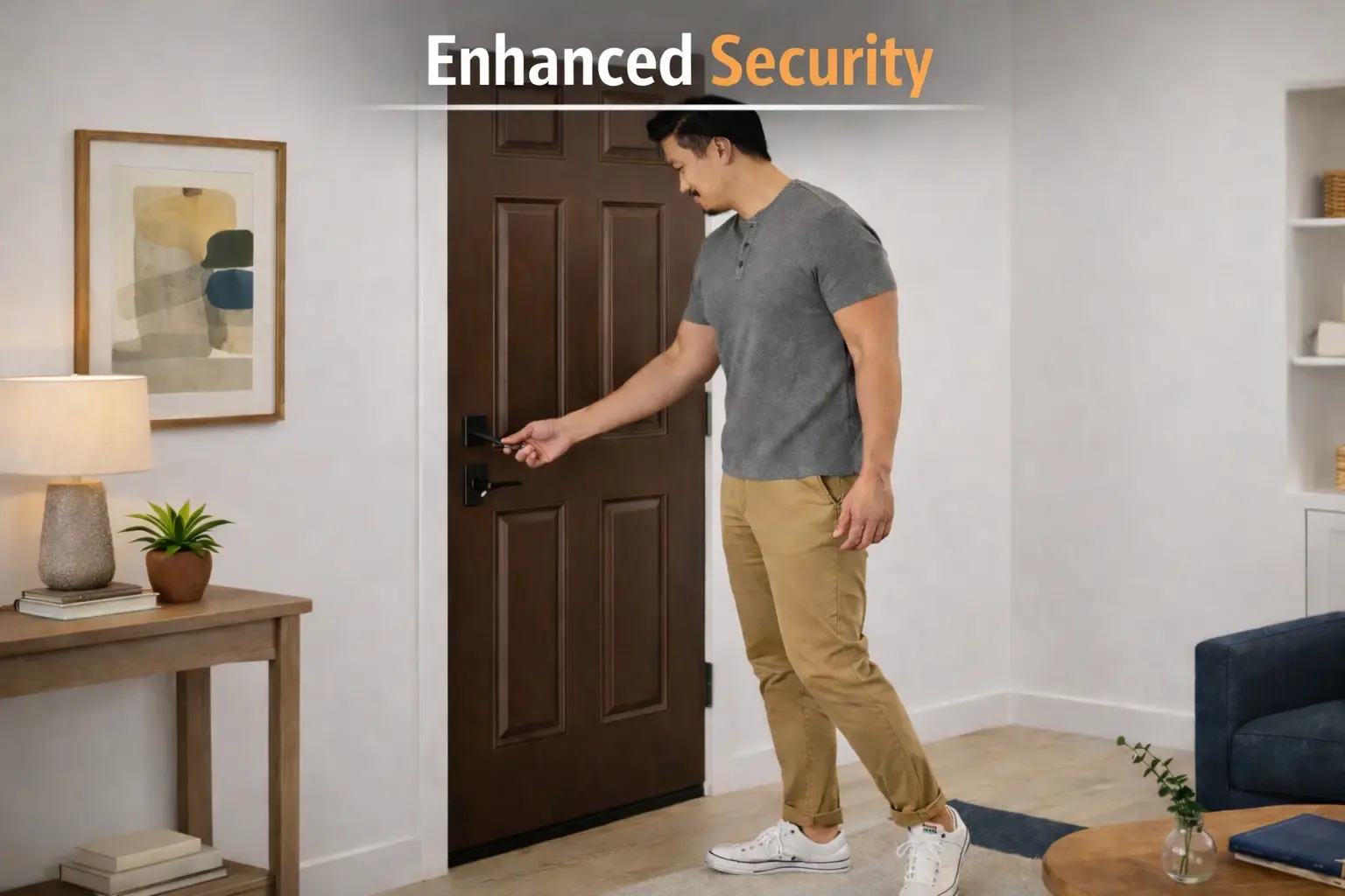 Enhanced security in modern living room - New Age Home